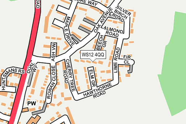 WS12 4QQ map - OS OpenMap – Local (Ordnance Survey)