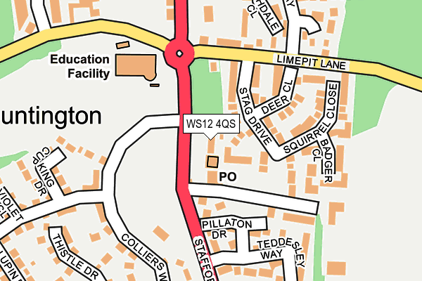 WS12 4QS map - OS OpenMap – Local (Ordnance Survey)