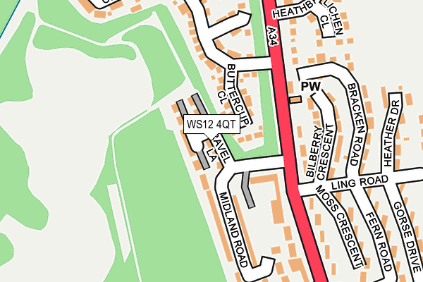 WS12 4QT map - OS OpenMap – Local (Ordnance Survey)