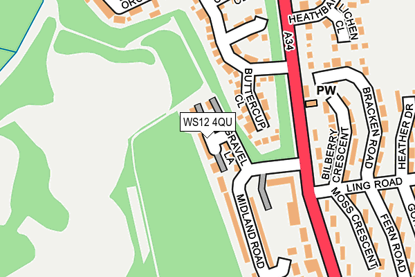 WS12 4QU map - OS OpenMap – Local (Ordnance Survey)