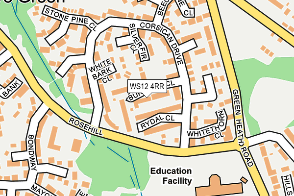 WS12 4RR map - OS OpenMap – Local (Ordnance Survey)