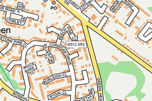 WS12 4RS map - OS OpenMap – Local (Ordnance Survey)
