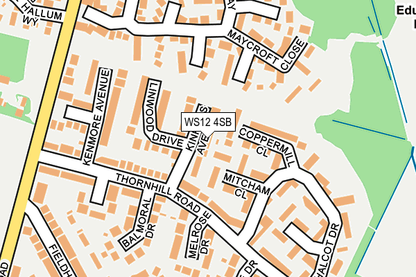 WS12 4SB map - OS OpenMap – Local (Ordnance Survey)