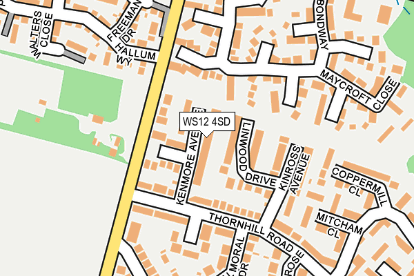 WS12 4SD map - OS OpenMap – Local (Ordnance Survey)