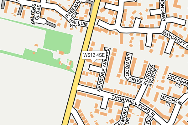 WS12 4SE map - OS OpenMap – Local (Ordnance Survey)