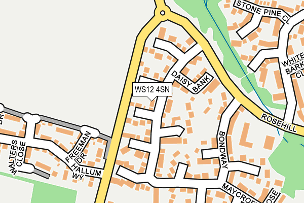 WS12 4SN map - OS OpenMap – Local (Ordnance Survey)