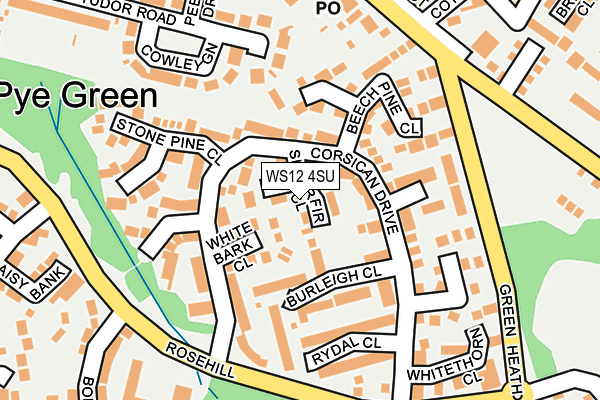 WS12 4SU map - OS OpenMap – Local (Ordnance Survey)
