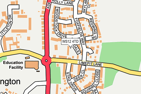 WS12 4TD map - OS OpenMap – Local (Ordnance Survey)