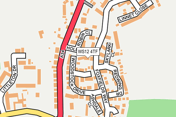 WS12 4TF map - OS OpenMap – Local (Ordnance Survey)
