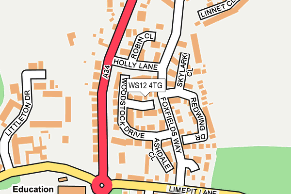 WS12 4TG map - OS OpenMap – Local (Ordnance Survey)