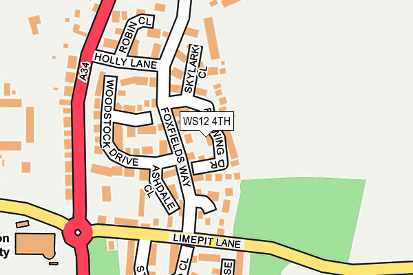WS12 4TH map - OS OpenMap – Local (Ordnance Survey)