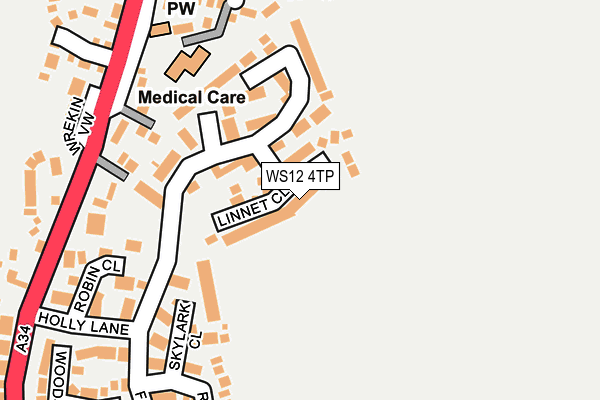 WS12 4TP map - OS OpenMap – Local (Ordnance Survey)