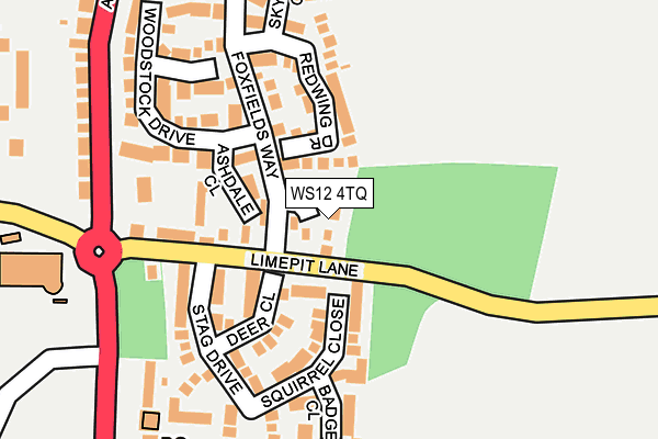 WS12 4TQ map - OS OpenMap – Local (Ordnance Survey)