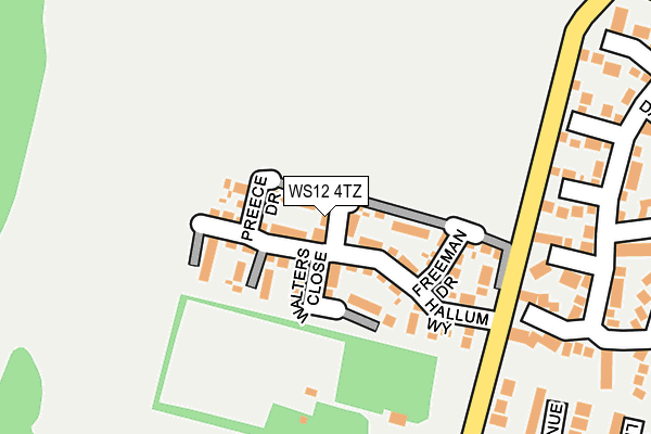 WS12 4TZ map - OS OpenMap – Local (Ordnance Survey)