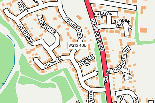 WS12 4UD map - OS OpenMap – Local (Ordnance Survey)