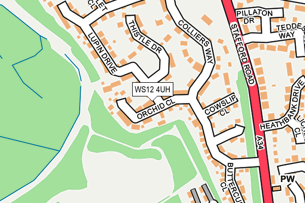 WS12 4UH map - OS OpenMap – Local (Ordnance Survey)