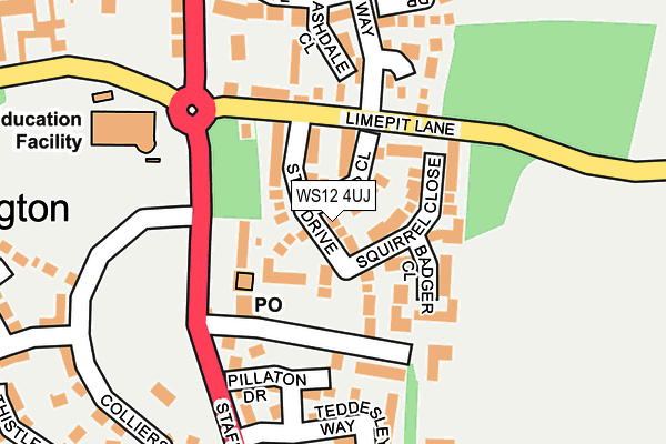 WS12 4UJ map - OS OpenMap – Local (Ordnance Survey)
