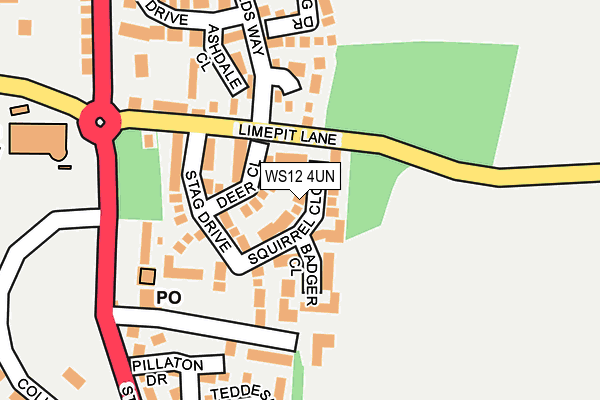 WS12 4UN map - OS OpenMap – Local (Ordnance Survey)