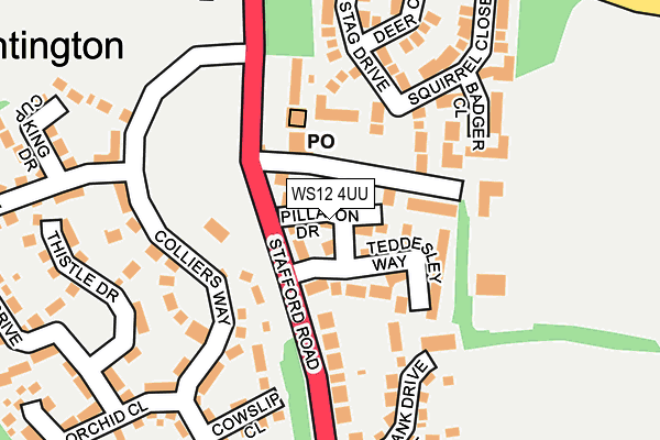 WS12 4UU map - OS OpenMap – Local (Ordnance Survey)