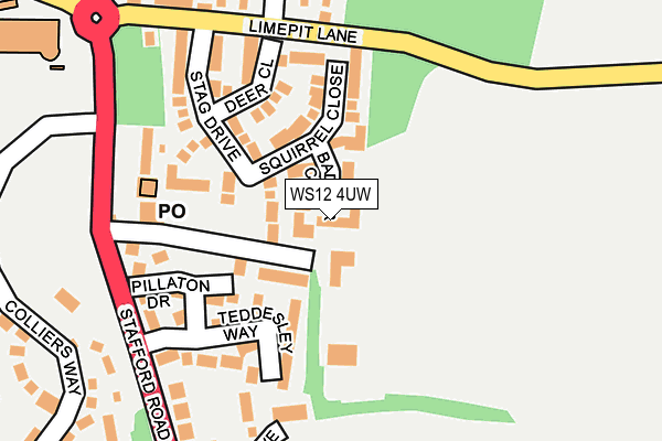WS12 4UW map - OS OpenMap – Local (Ordnance Survey)