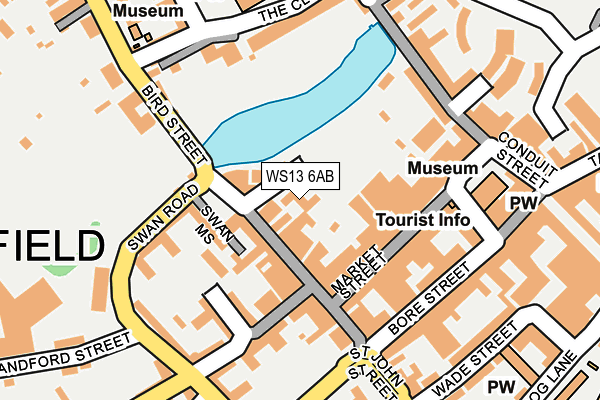 WS13 6AB map - OS OpenMap – Local (Ordnance Survey)