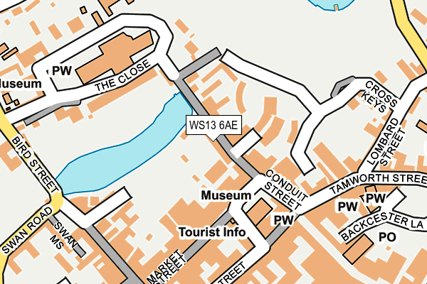 WS13 6AE map - OS OpenMap – Local (Ordnance Survey)