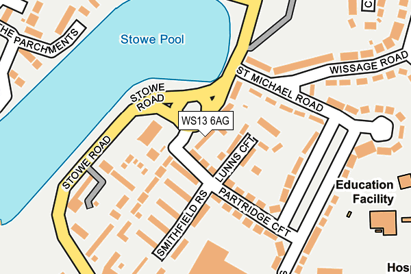 WS13 6AG map - OS OpenMap – Local (Ordnance Survey)