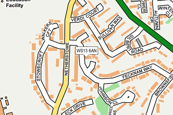 WS13 6AN map - OS OpenMap – Local (Ordnance Survey)