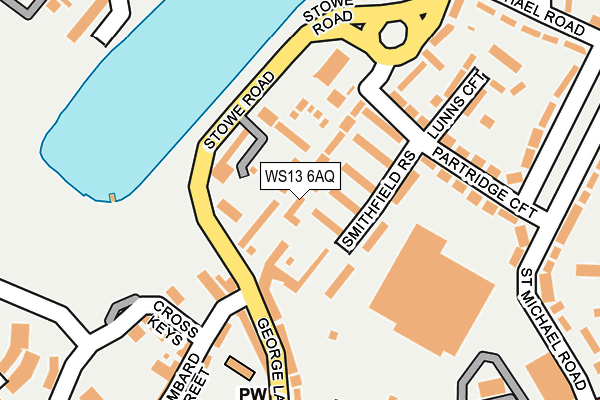 WS13 6AQ map - OS OpenMap – Local (Ordnance Survey)