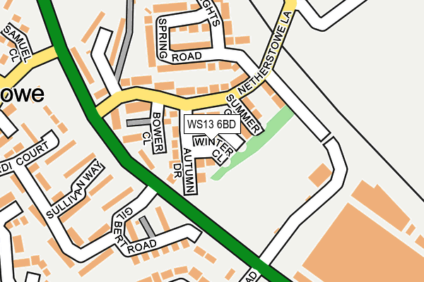 WS13 6BD map - OS OpenMap – Local (Ordnance Survey)