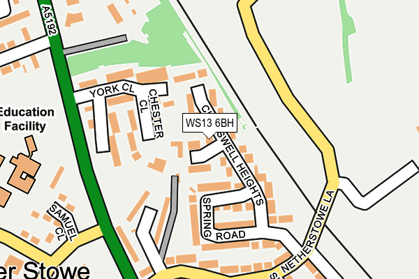 WS13 6BH map - OS OpenMap – Local (Ordnance Survey)