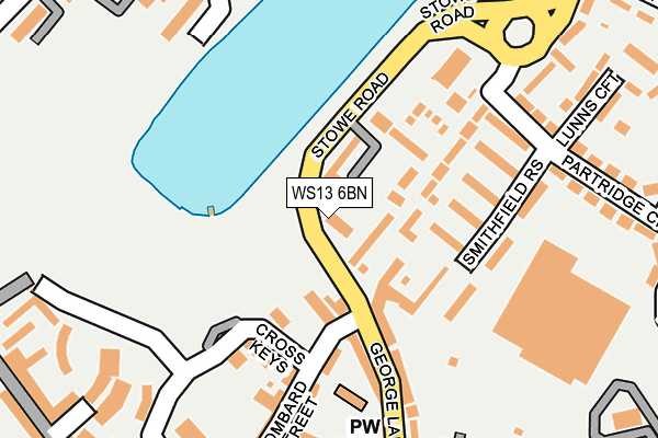 WS13 6BN map - OS OpenMap – Local (Ordnance Survey)