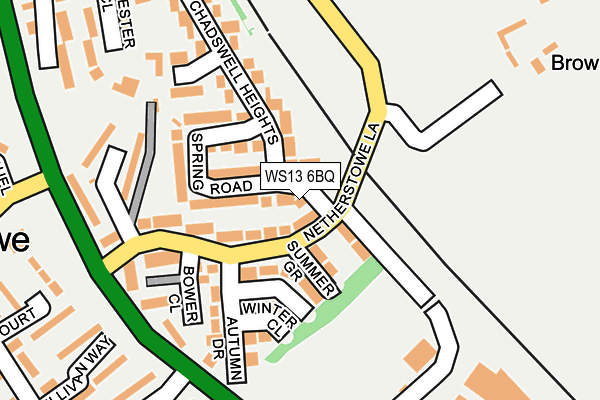 WS13 6BQ map - OS OpenMap – Local (Ordnance Survey)
