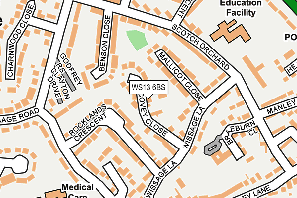 WS13 6BS map - OS OpenMap – Local (Ordnance Survey)