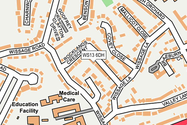 WS13 6DH map - OS OpenMap – Local (Ordnance Survey)