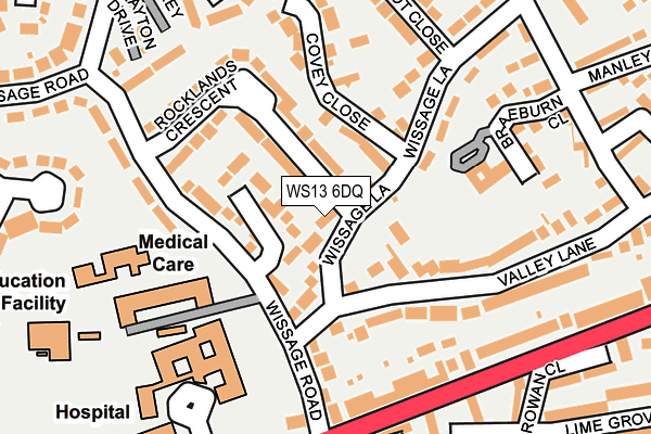 WS13 6DQ map - OS OpenMap – Local (Ordnance Survey)