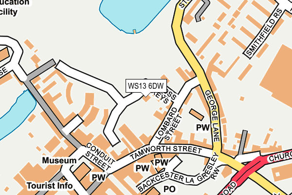WS13 6DW map - OS OpenMap – Local (Ordnance Survey)