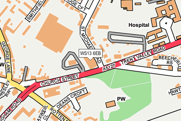 WS13 6EB map - OS OpenMap – Local (Ordnance Survey)