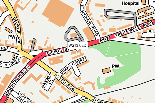WS13 6ED map - OS OpenMap – Local (Ordnance Survey)