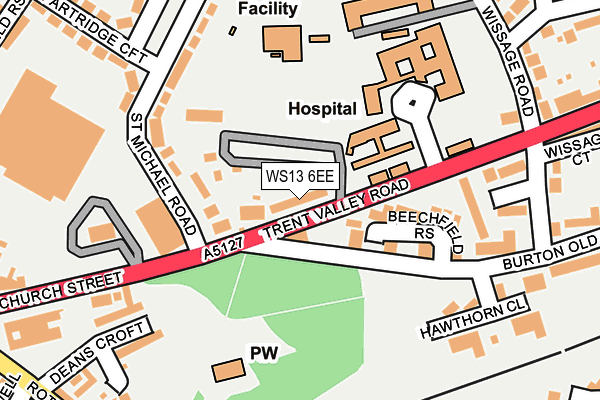 WS13 6EE map - OS OpenMap – Local (Ordnance Survey)