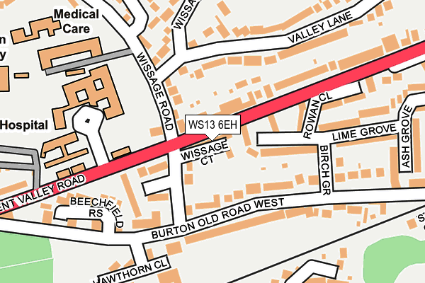 WS13 6EH map - OS OpenMap – Local (Ordnance Survey)