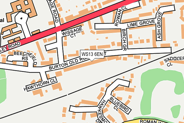 WS13 6EN map - OS OpenMap – Local (Ordnance Survey)