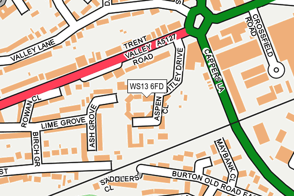WS13 6FD map - OS OpenMap – Local (Ordnance Survey)