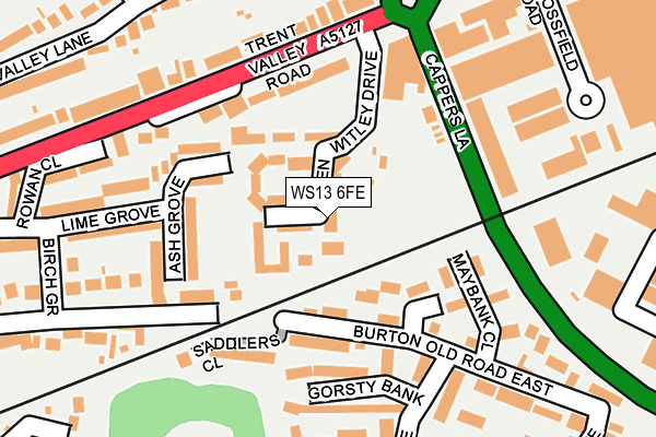 WS13 6FE map - OS OpenMap – Local (Ordnance Survey)