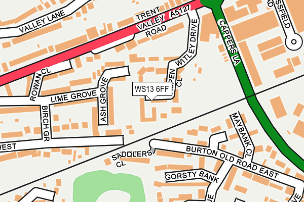 WS13 6FF map - OS OpenMap – Local (Ordnance Survey)