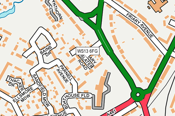 WS13 6FG map - OS OpenMap – Local (Ordnance Survey)