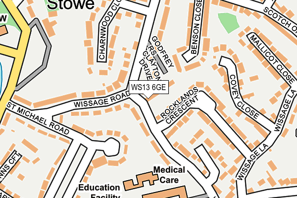 WS13 6GE map - OS OpenMap – Local (Ordnance Survey)