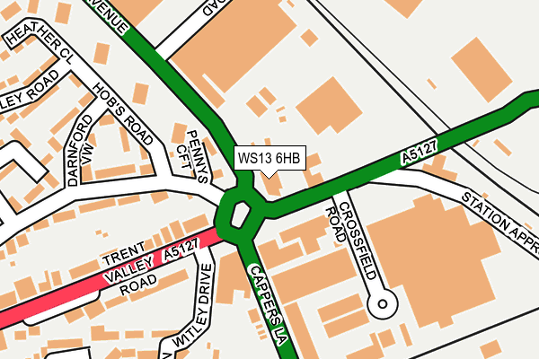 WS13 6HB map - OS OpenMap – Local (Ordnance Survey)