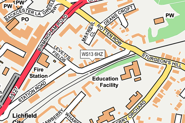 WS13 6HZ map - OS OpenMap – Local (Ordnance Survey)