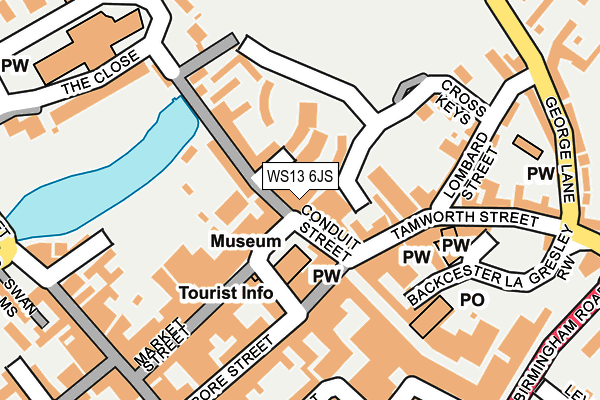 WS13 6JS map - OS OpenMap – Local (Ordnance Survey)